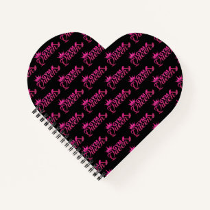 Funky hot pink faux glitter gym queen pattern  notebook