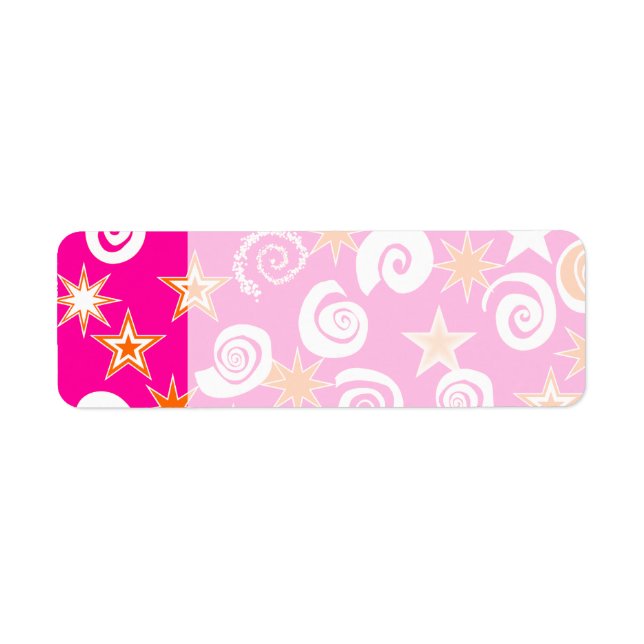 Funky Hot Pink Orange Stars Swirls Fun Pattern (Front)