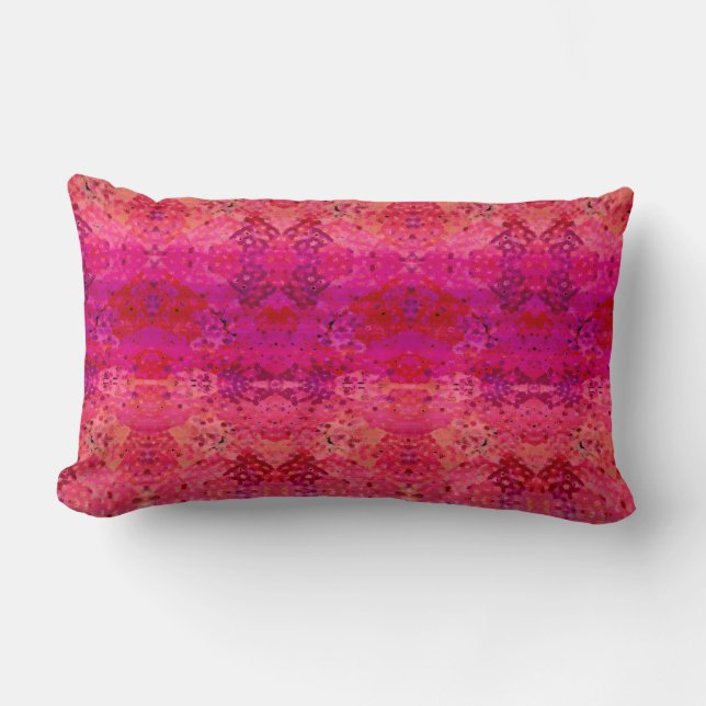 Funky Hots Magenta and Orange (Pillow) Lumbar Cushion (Front)