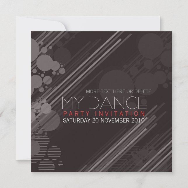 Funky House Dance Party Invitation (Front)