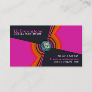 Funky House DJ Pink Black Business Card