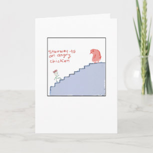 Funky Illustrated Angry Chicken  Card
