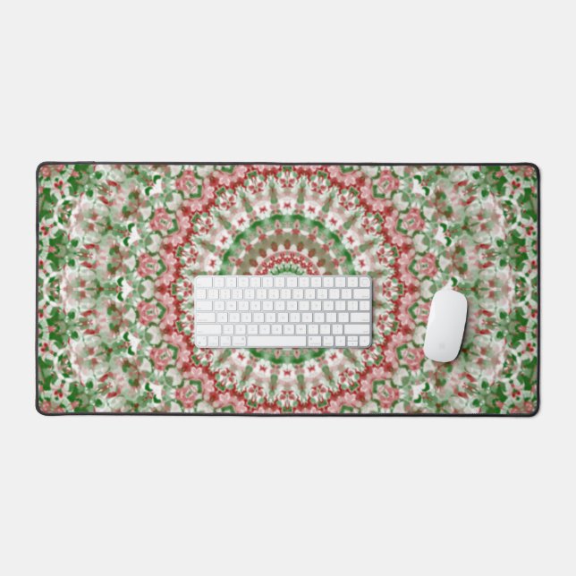 Funky Intricate Eclectic Boho Hippie Xmas Mandala Desk Mat (Keyboard & Mouse)