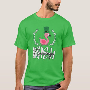 Funky Irish Flamingo Lover Saint Patrick Day Pink T-Shirt