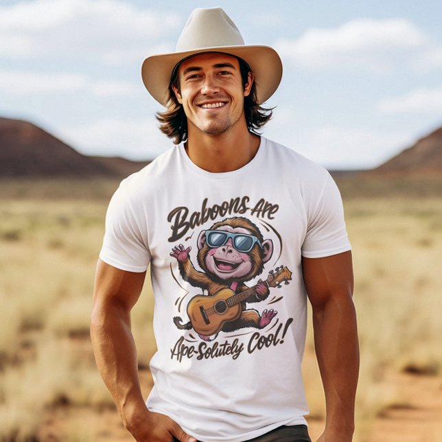Funky Jamming: Baboon Guitarist T-Shirt (Creator Uploaded)