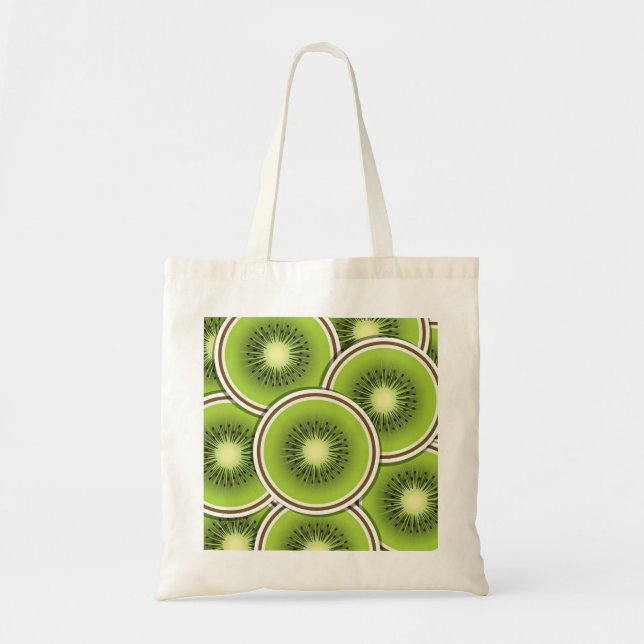 Funky kiwi fruit slices tote bag (Front)