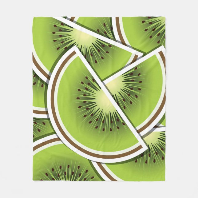 Funky kiwi fruit wedges fleece blanket (Front)