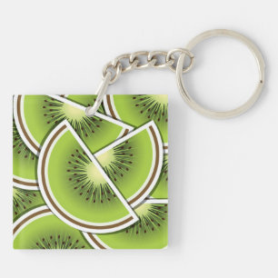 Funky kiwi fruit wedges key ring