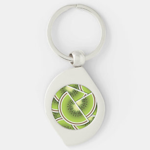 Funky kiwi fruit wedges key ring