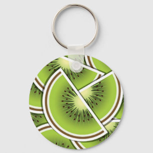 Funky kiwi fruit wedges key ring