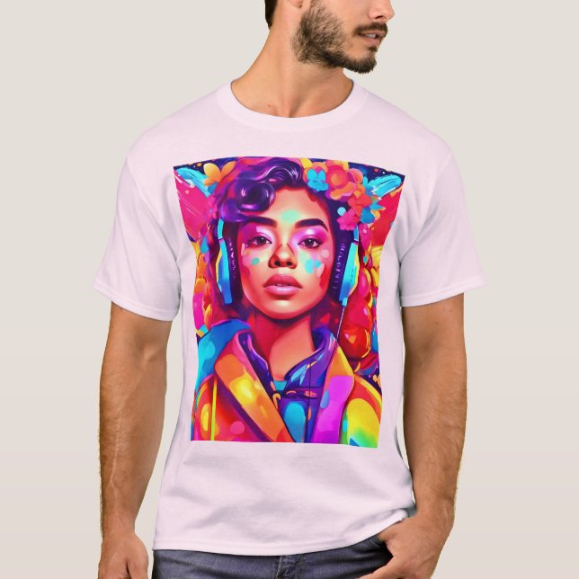 Funky Lady Digital Artwork T-Shirt (Front)