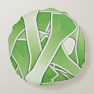 Funky leek round cushion