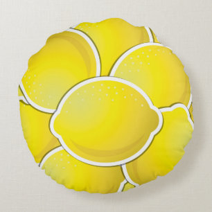 Funky lemon round cushion