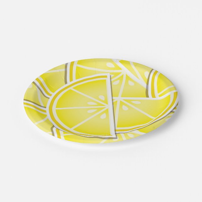 Funky lemon wedges! paper plate (Angled)