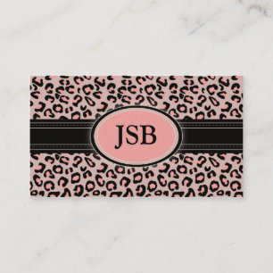 Funky Leopard Print Custom Business Card :: Pink