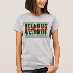 Funky Letters Belarus Беларусь Flag T-Shirt Tee