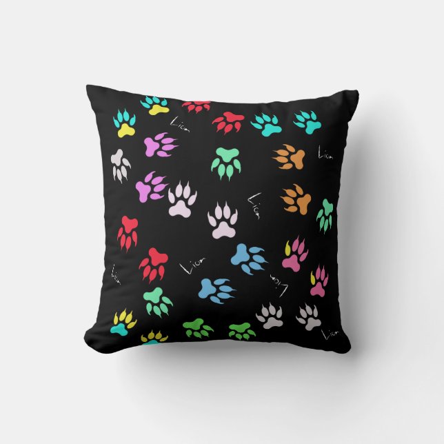 Funky Lion Paw Pattern Cushion Throw Pillow (Front)