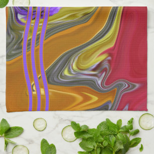 Funky Liquid Wave American Tea Towel