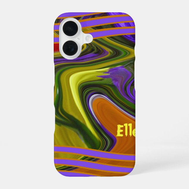 Funky Liquid Wave iPhone 16 Case (Back)