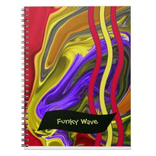 Funky Liquid Wave Spiral Notebook
