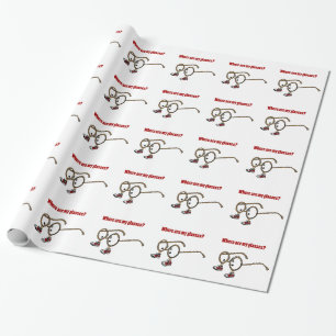 Funky Lost Eyeglasses Cartoon Wrapping Paper
