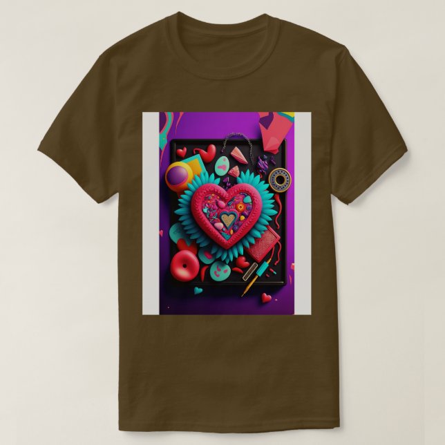 Funky Love Heart 6 T-Shirt (Design Front)