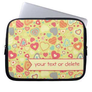 Funky Love small heart pattern. Laptop Sleeve