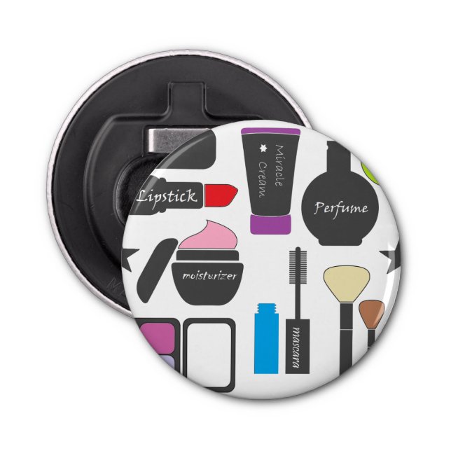 Funky Makeup Collage Bottle Opener (Front)