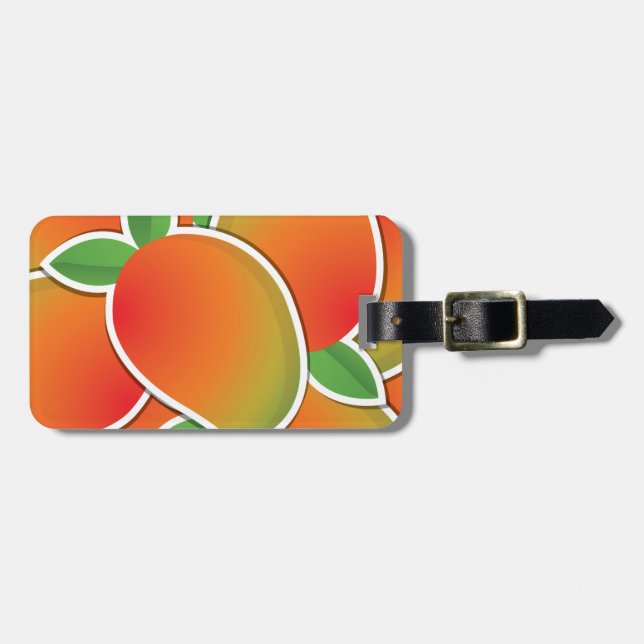 Funky mango luggage tag (Front Horizontal)