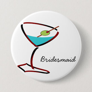 Funky martini red Bridesmaid Favours 7.5 Cm Round Badge