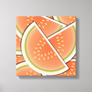 Funky melon wedges canvas print