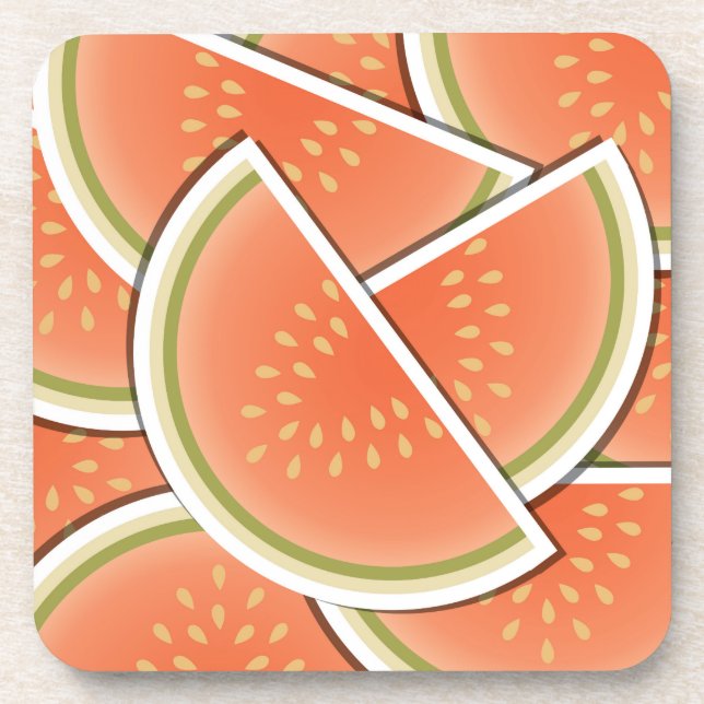 Funky melon wedges coaster (Front)