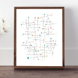 Funky Mid Century Lines And Dots Retro Poster<br><div class="desc">This fun mid century modern poster,  with it's lines and dots,  is sure to add a little retro fabulous to your wall!</div>