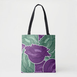 Funky mixed cabbage tote bag