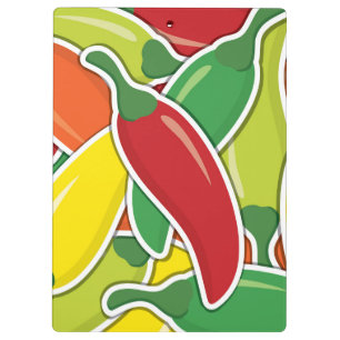 Funky mixed chilli peppers clipboard