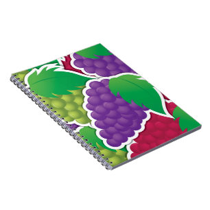 Funky mixed grapes spiral notebook