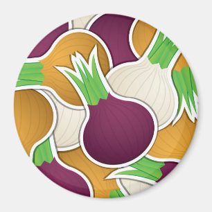 Funky mixed onions magnet