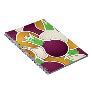 Funky mixed onions spiral notebook