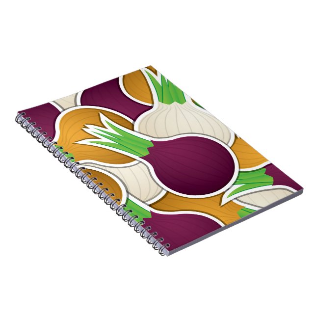 Funky mixed onions spiral notebook (Right Side)