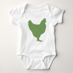 Funky modern chicken baby bodysuit