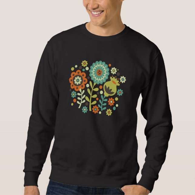 Funky Modern Graphic Floral Sweatshirt (Front)