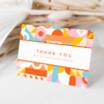 Funky Modern Orange Tiny Human Shindig Baby Shower Thank You Card<br><div class="desc">Funky Modern Orange Tiny Human Shindig Baby Shower Thank You Card. Perfect for modern gender neutral baby showers.</div>