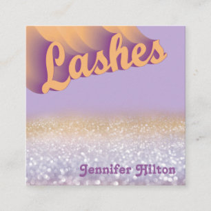 Funky modern trendy colourful lashes after care square business card