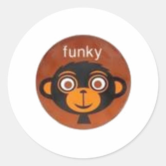 funky monkey classic round sticker