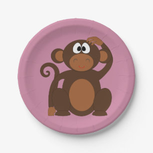 Funky Monkey Paper Plate