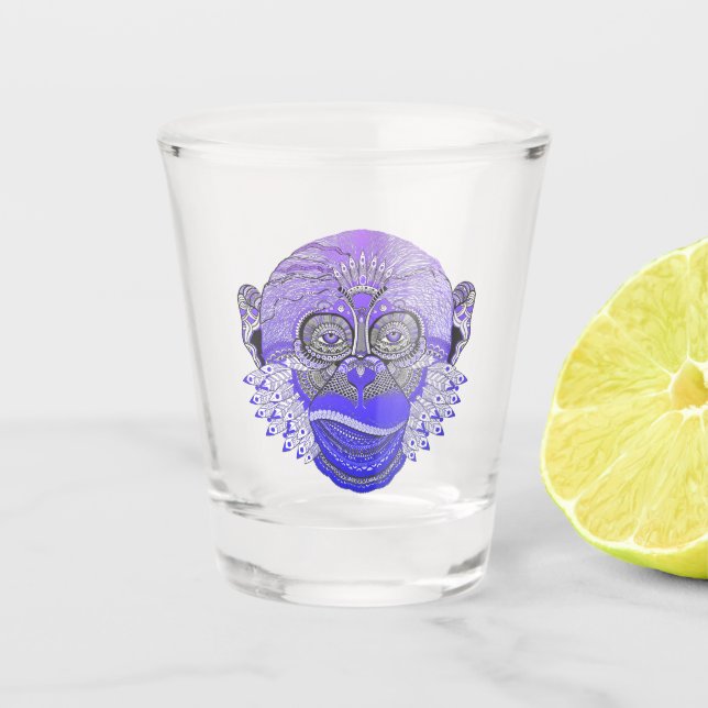 Funky Monkey Tribal Shot Glass (Front)