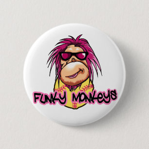 Funky Monkeys 6 Cm Round Badge