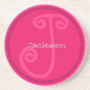 Funky  Monogram Wedding Anniversary Coasters