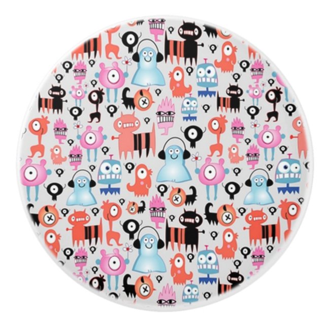 Funky Monsters Ceramic Knob (Front)