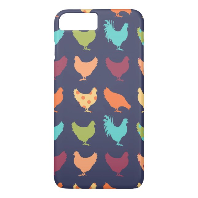 Funky Multi-coloured Chicken Pattern Case-Mate iPhone Case (Back)